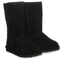 BEARPAW Youth Elle Tall Boot in Black worn on foot with casual cold-weather styling for cozy everyday kids' wear.