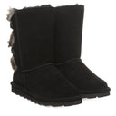 BEARPAW Women's Eloise Boot in Black worn on foot with casual cold-weather styling for an everyday fall and winter look.