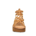 Bearpaw Women's Prominence Faux Leather Sandal in Brown - detail close-up