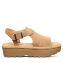 Bearpaw Women's Ascend Leather Sandal in Iced Coffee - angle view
