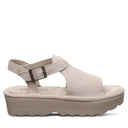 Bearpaw Women's Ascend Leather Sandal in Mushroom - angle view
