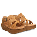 Bearpaw Women's Pinnacle Faux Leather Sandal in Brown - lifestyle on-foot