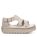Bearpaw Women's Pinnacle Faux Leather Sandal in Mushroom - angle view