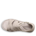 Bearpaw Women's Pinnacle Faux Leather Sandal in Mushroom - top view
