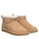 BEARPAW Women's Shorty Crochet Boot in Iced Coffee worn on foot with casual cold-weather styling for a cozy everyday look.