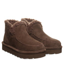 BEARPAW Women's Maeve Platform Lo Boot in Cocoa worn on foot with casual cold-weather styling for everyday wear.