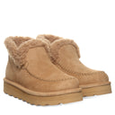 BEARPAW Women's Maeve Platform Lo Boot in Iced Coffee Solid worn on foot with casual cold-weather styling for everyday wear.