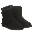 BEARPAW Women's Isabelle Boot in Black worn on foot with casual cold-weather styling for an everyday fall and winter look.