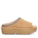 Bearpaw Women's Navigate Suede Sandal in Iced Coffee - angle view