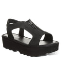 Bearpaw Women's Venice Faux Leather Sandal in Black - front view
