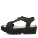 Bearpaw Women's Venice Faux Leather Sandal in Black - side view