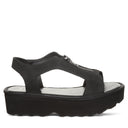 Bearpaw Women's Venice Faux Leather Sandal in Black - angle view