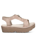 Bearpaw Women's Venice Faux Leather Sandal in Beige - angle view