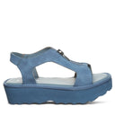 Bearpaw Women's Venice Vintage Faux Leather Sandal in Indigo - angle view