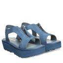 Bearpaw Women's Venice Vintage Faux Leather Sandal in Indigo - lifestyle on-foot