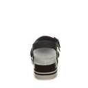 Bearpaw Women's Orion Faux Leather Sandal in Black and White - outsole view