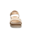 Bearpaw Women's Orion Faux Leather Sandal in Natural - detail close-up