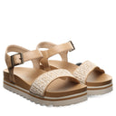 Bearpaw Women's Orion Faux Leather Sandal in Natural - lifestyle on-foot