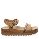 Bearpaw Women's Orion Faux Leather Sandal in Iced Coffee - angle view