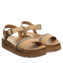 Bearpaw Women's Orion Faux Leather Sandal in Iced Coffee - lifestyle on-foot