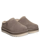 BEARPAW Women's Calista Clog in Morel worn on foot with casual styling, highlighting the easy slip-on silhouette for everyday wear.