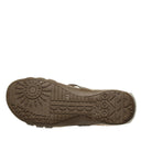 Outsole of Bearpaw Layla II sandal in gunmetal with durable traction pattern for everyday comfort