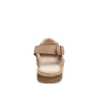 Back view of Bearpaw Lexi clog in toffee with adjustable strap and plush interior lining