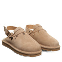 Pair of Bearpaw Lexi clogs in toffee with suede upper, charm embellishments and cozy lining