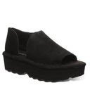Bearpaw Sail mule in black suede open toe slip-on with platform sole, comfortable women’s casual mule