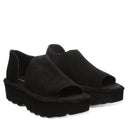 Pair of Bearpaw Sail mule black suede slip-on shoes with platform sole for everyday comfort