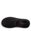 Top view of Bearpaw Sail mule in black with cushioned footbed and open toe design