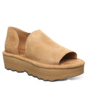 Bearpaw Sail mule in iced coffee suede angle view featuring open toe design and platform sole for casual comfort